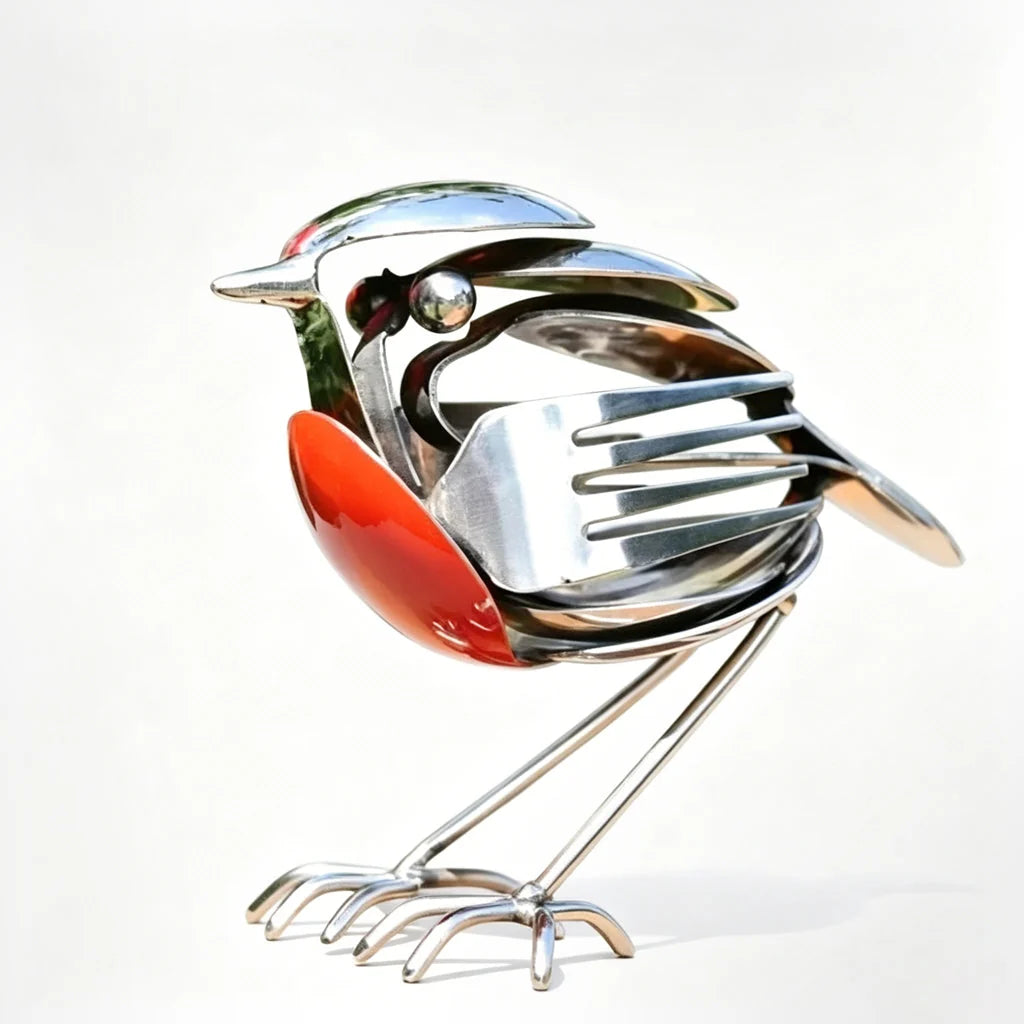 RobinForge ā Handcrafted Scrap Metal Robin Sculpture