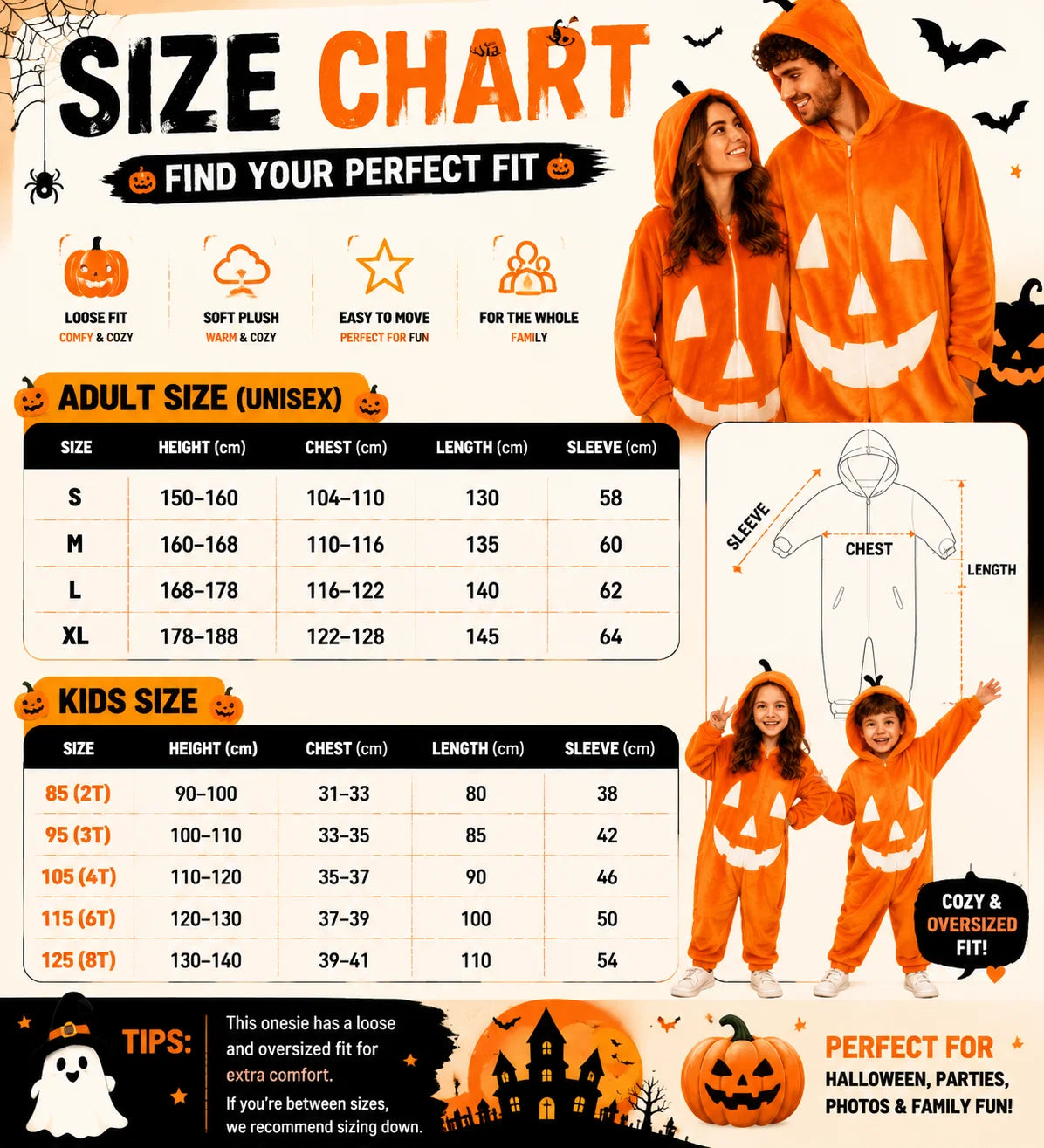 CozyPumpkin – Halloween Plush Onesie
