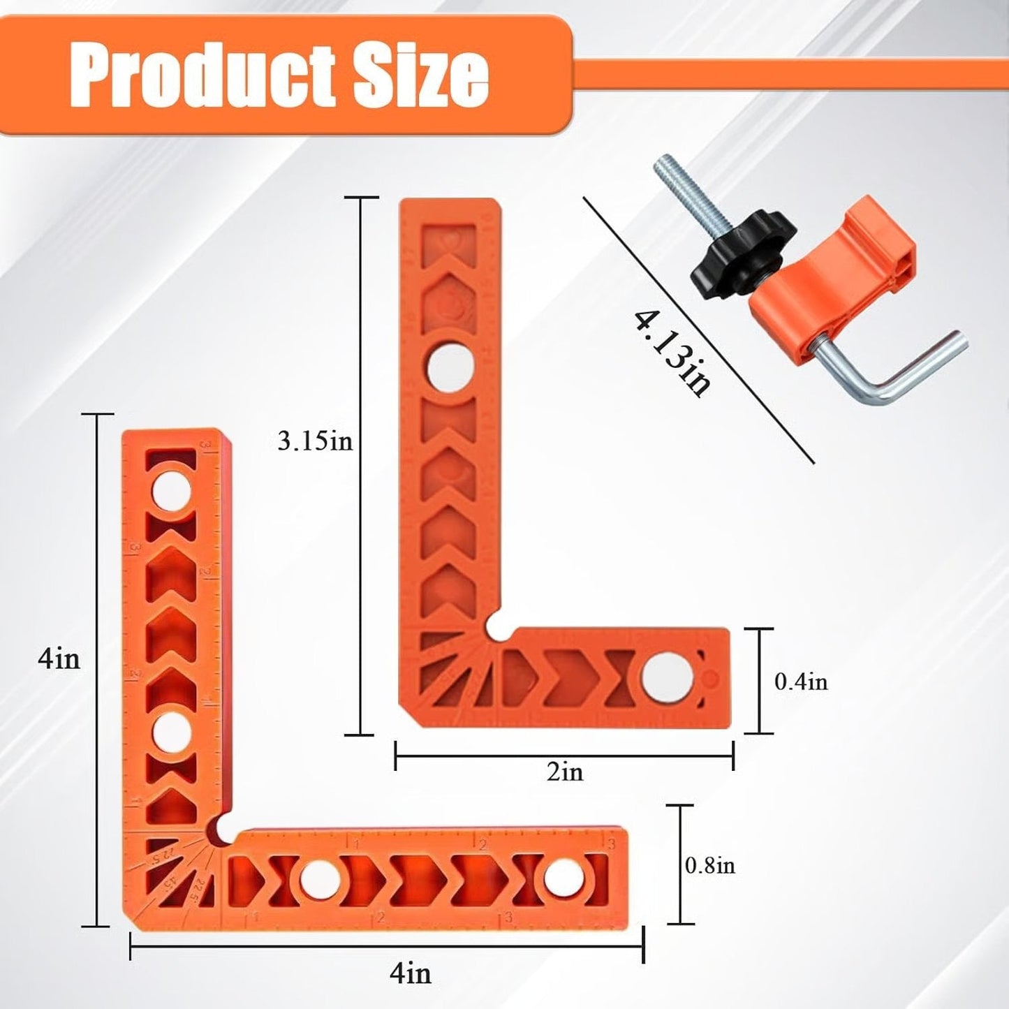 CornerPro - 90 Degree Corner Clamp & Positioning Square Set (3" & 4")