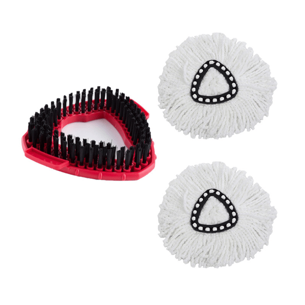 Triangular disc floor brush rotating mop head