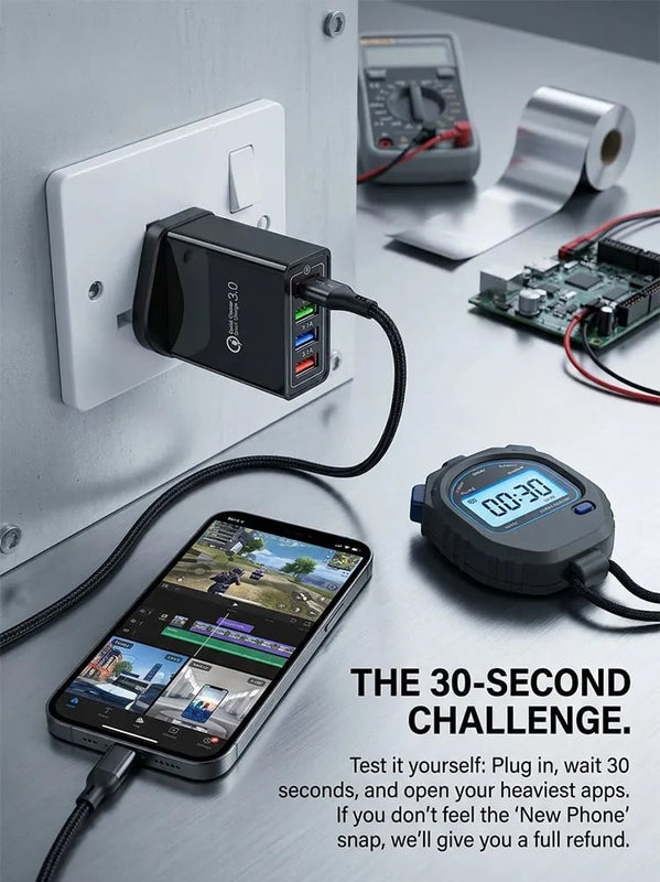 VoltarisCore – 4-Port Quick Charge Travel Adapter