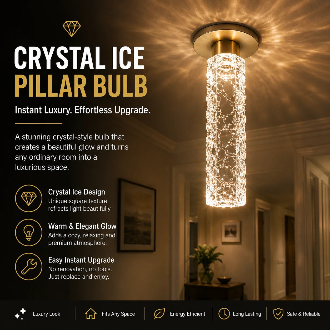 FrostLume – Luxury Ice Pillar Decorative Light