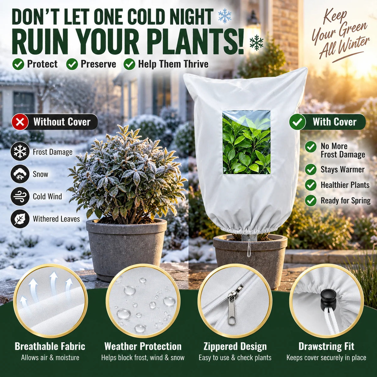 FrostGuard – Reusable Winter Plant Protection Cover