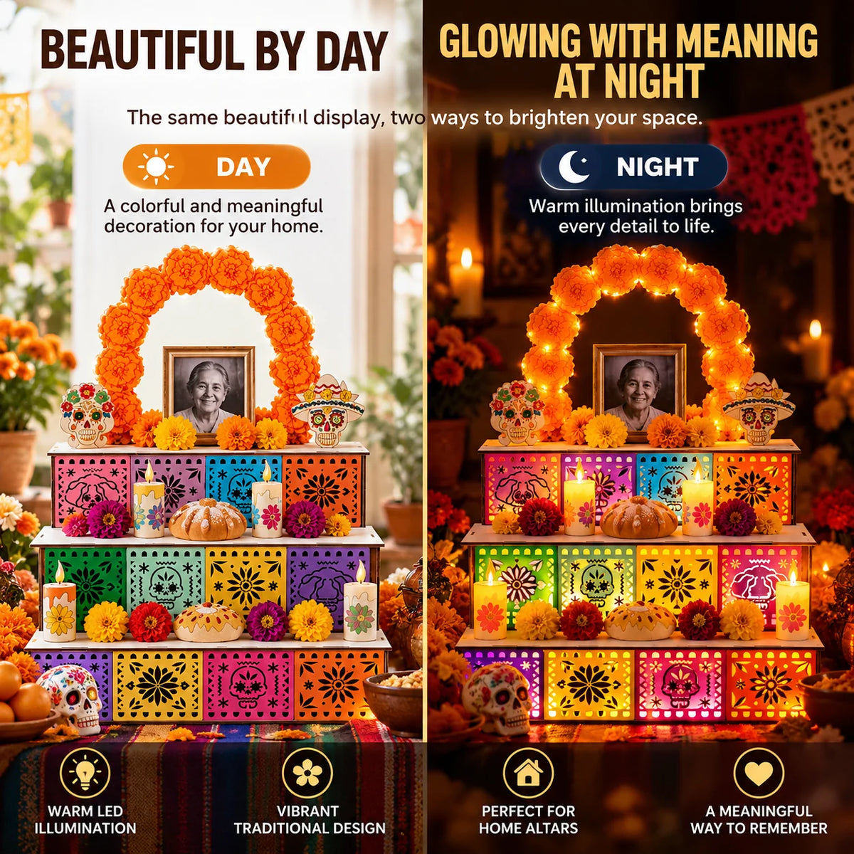 MemoraViva – 3-Tier Day of the Dead Remembrance Altar
