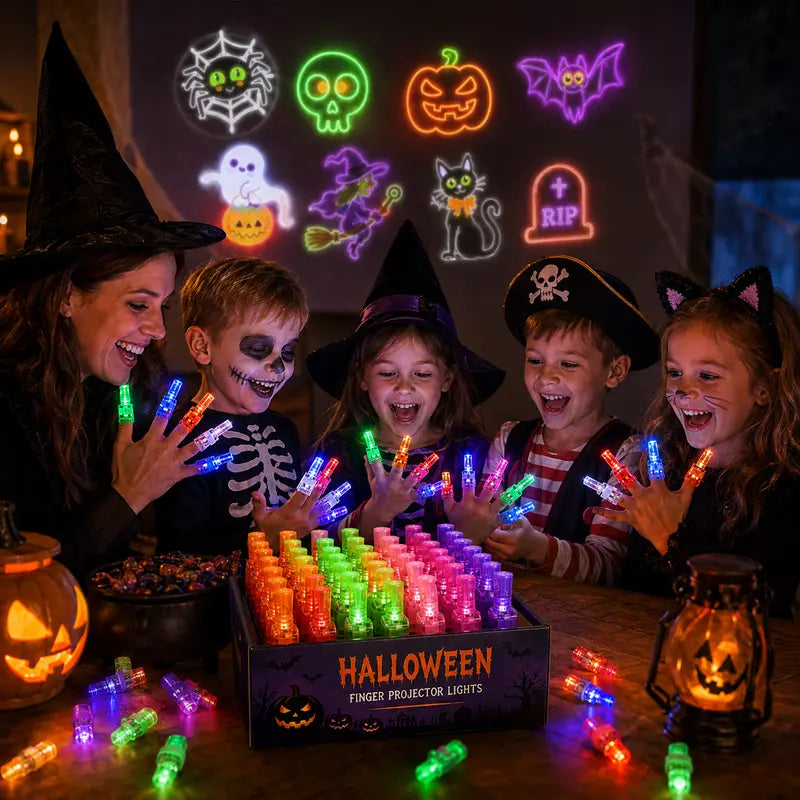 SpookLuxe – Halloween LED Finger Projector Rings