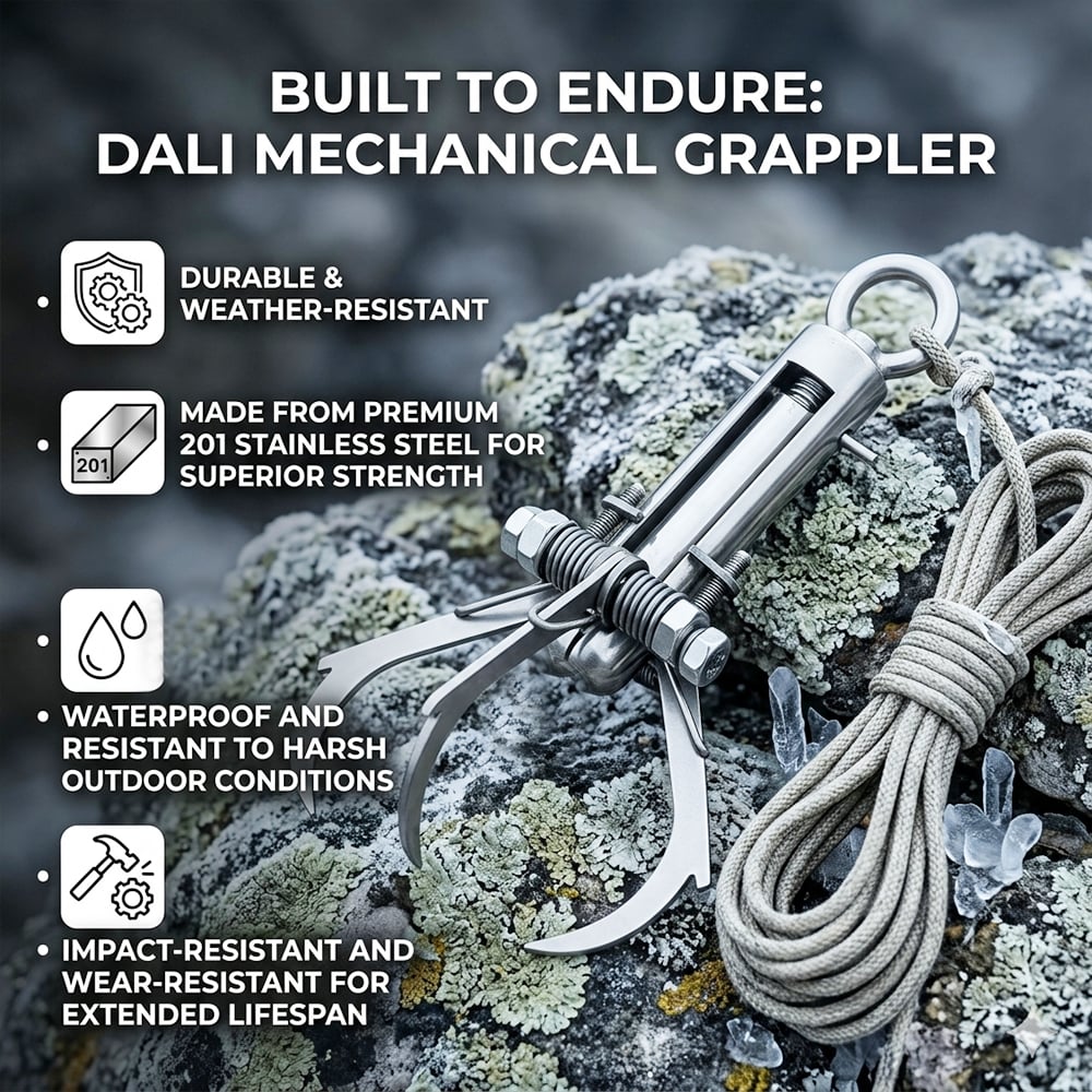 🧰⚓Mechanical Grappling Hook – Powerful Grip, Foldable & Built for Any Challenge