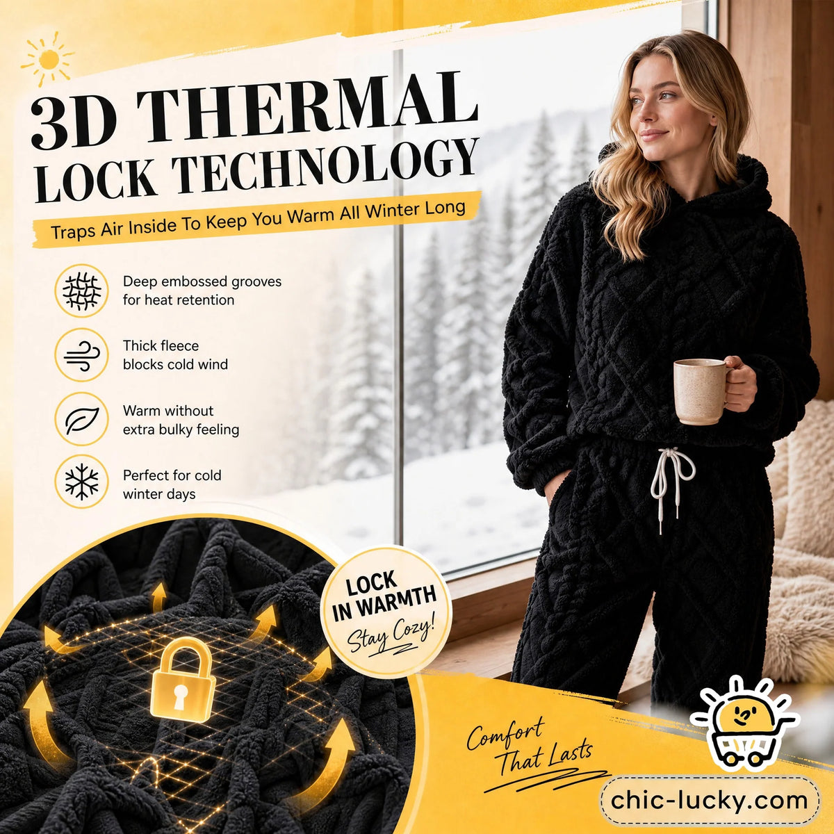 WinterLoom – 3D Geometric Plush Comfort Set