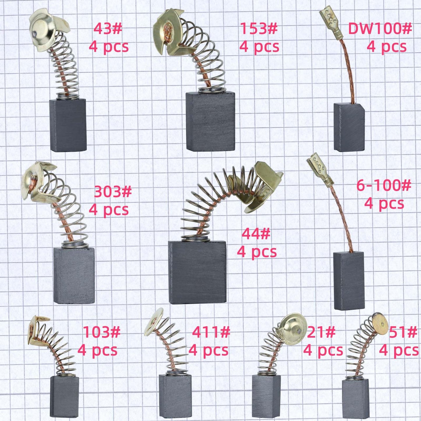 VoltBrush – Universal Motor Carbon Brush Set (40PCS)