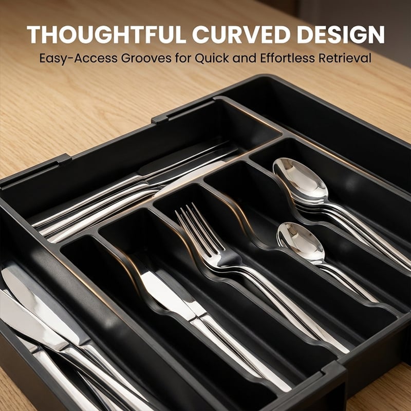 Kitchen Expandable Silverware Drawer Organizer