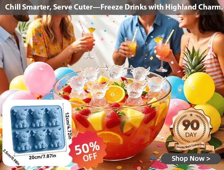 MooMold – Adorable Highland Cow Ice Cube Tray