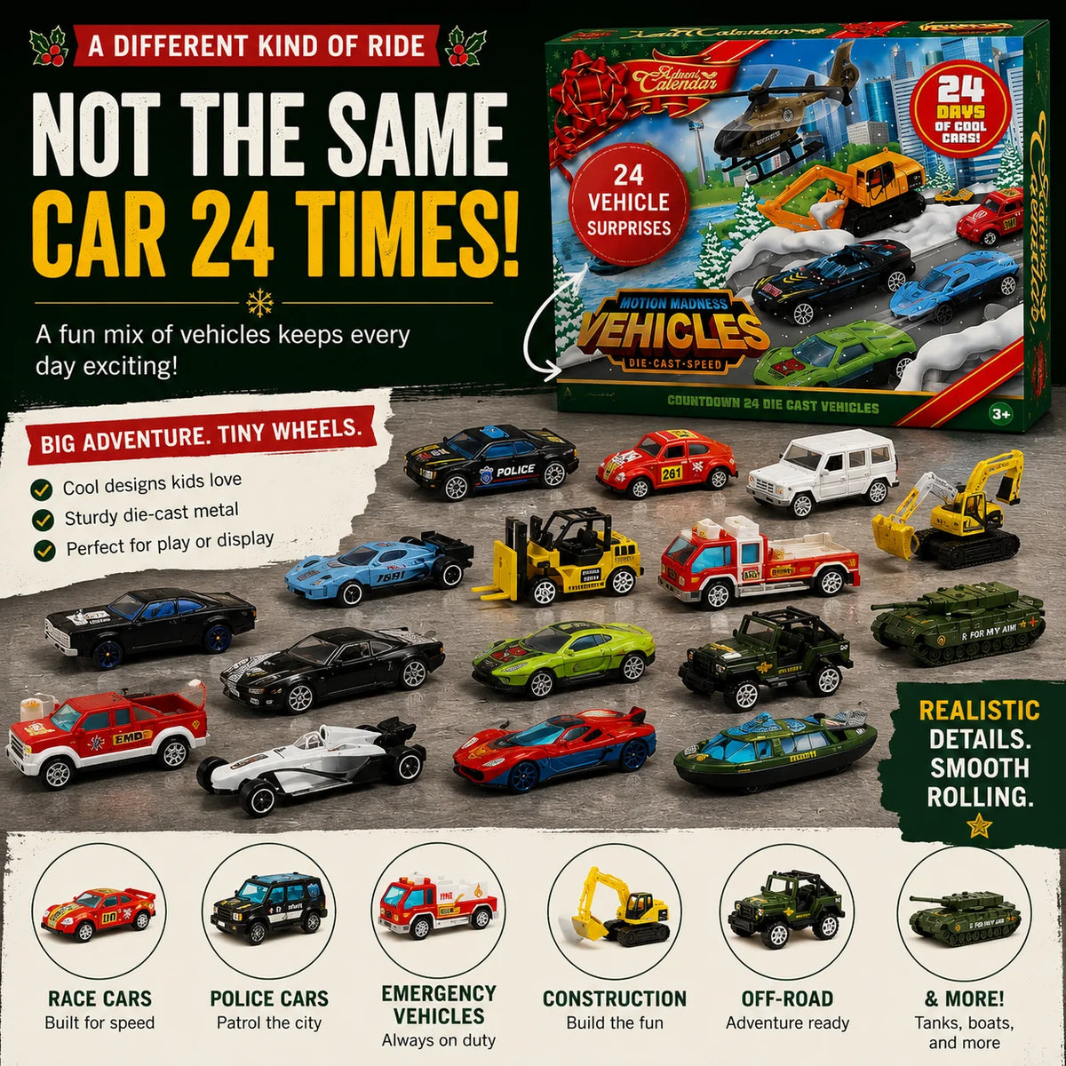 CarQuest – Kids 24-Day Vehicle Advent Calendar