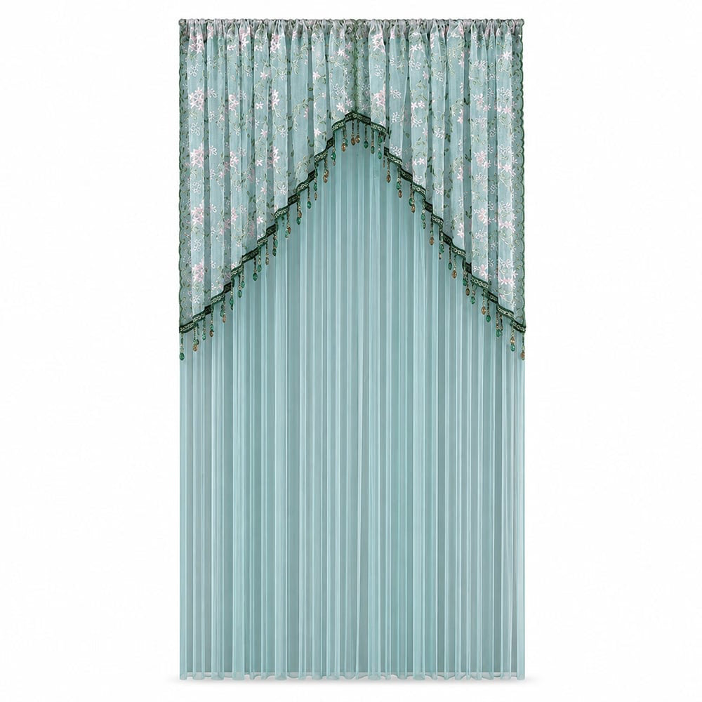 Bloomveil – Floral Embroidery Door Curtain