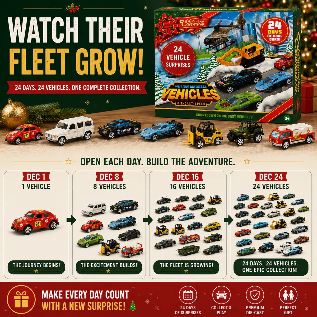 CarQuest – Kids 24-Day Vehicle Advent Calendar