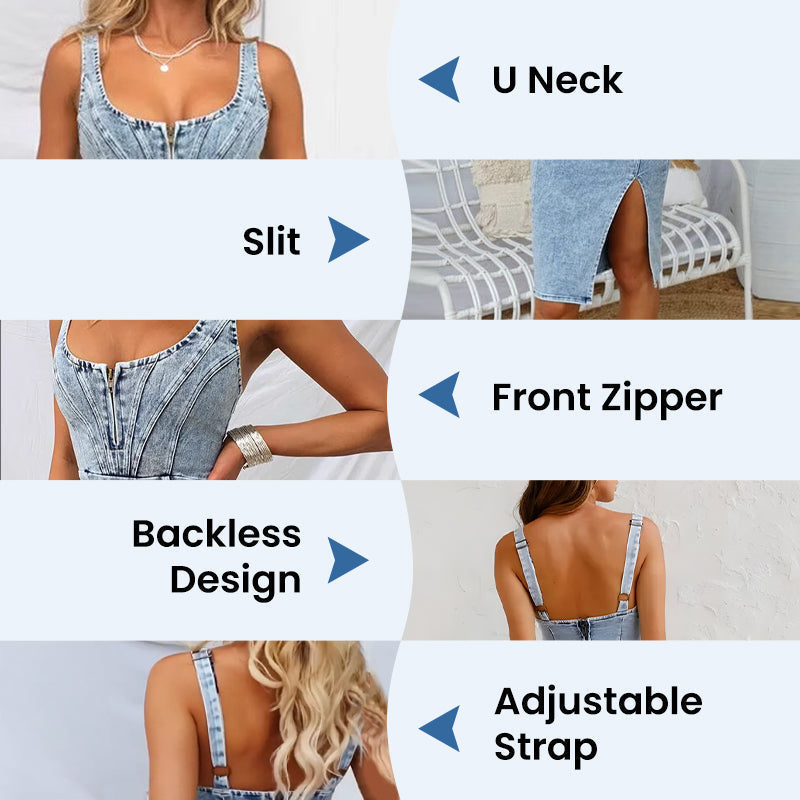ChicCurve – Elegant Slim Fit Denim Dress