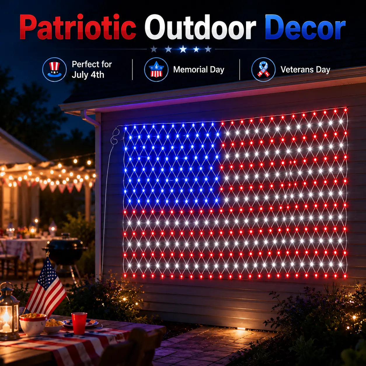FreedomShine – Solar Powered Patriotic Flag Lights