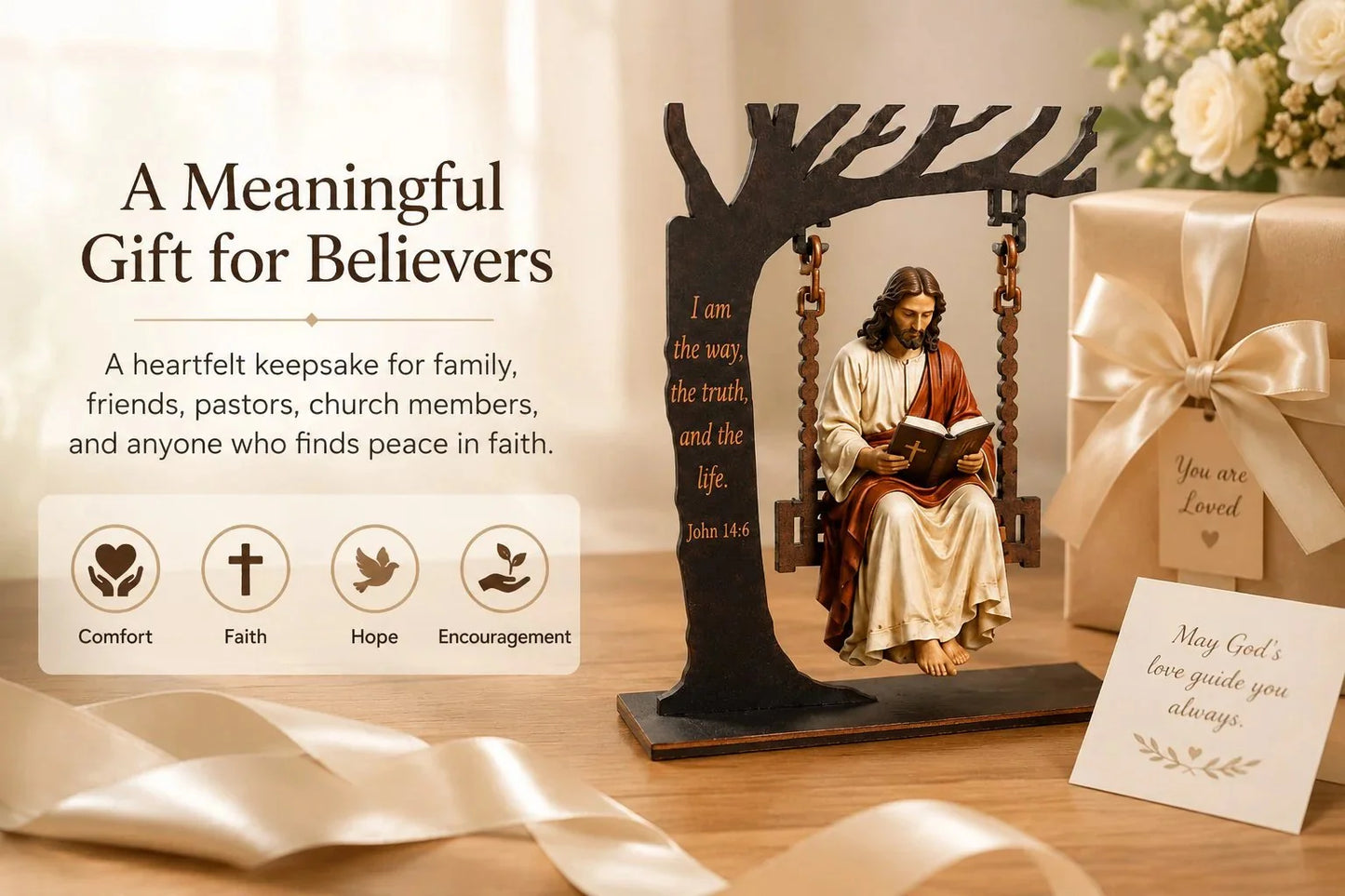 FaithGrace – Christian Jesus Swing Table Ornament