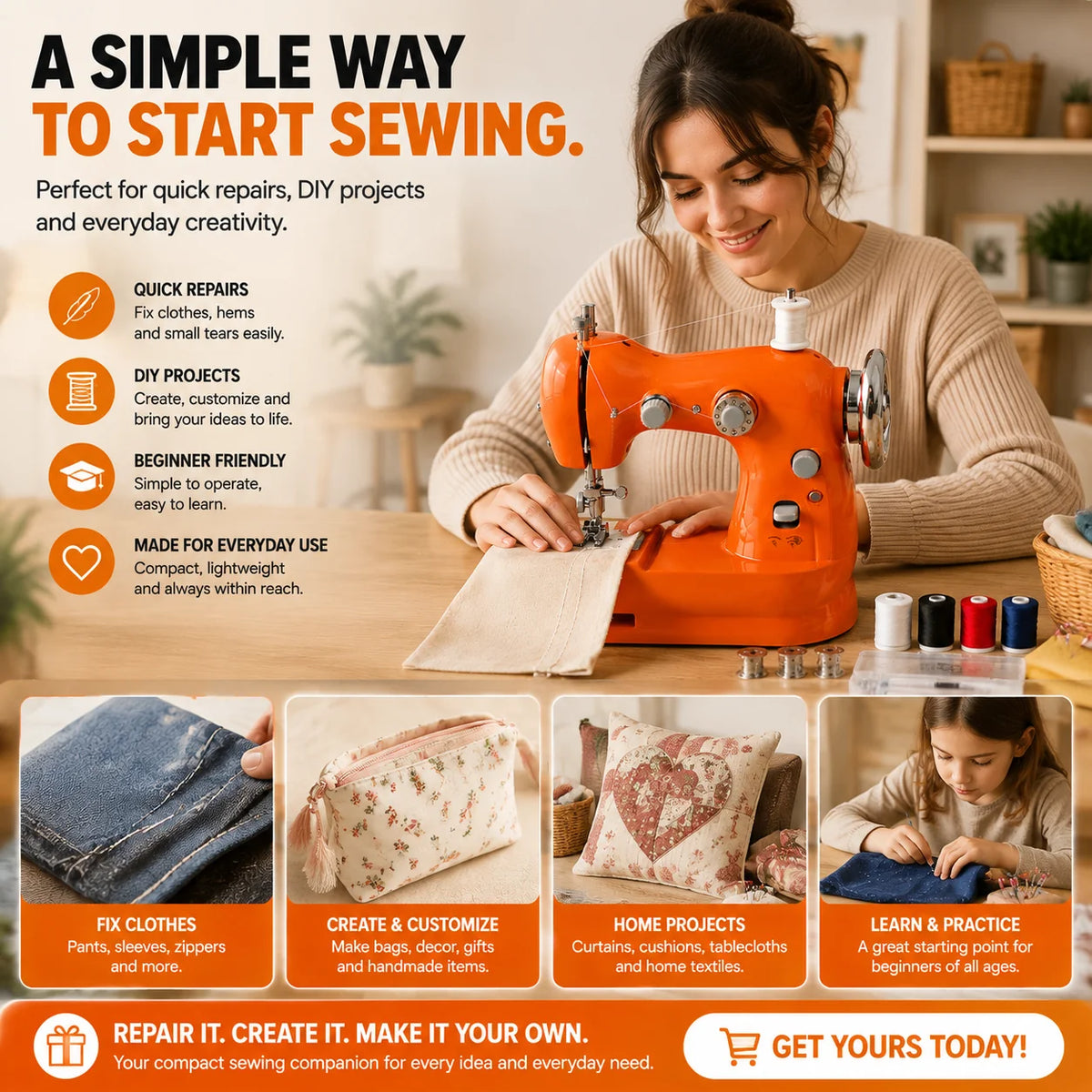 SewLuma – Mini Electric Sewing Machine