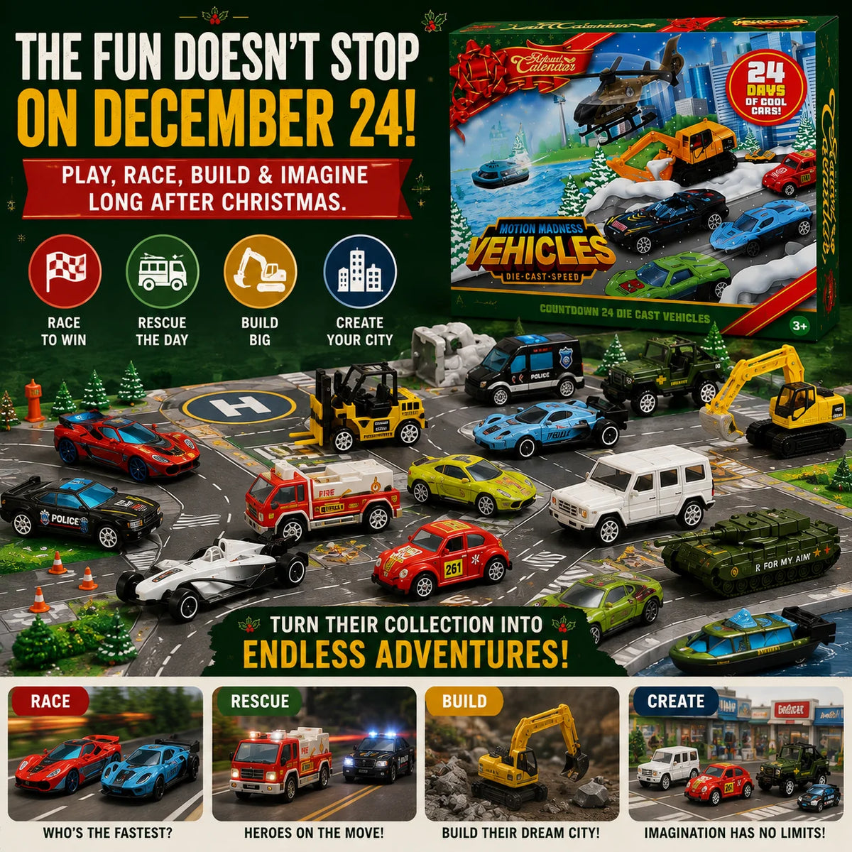 CarQuest – Kids 24-Day Vehicle Advent Calendar