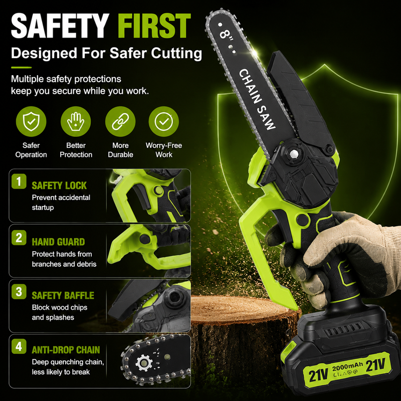TimberSwift – Compact Cordless Wood Cutting Chainsaw
