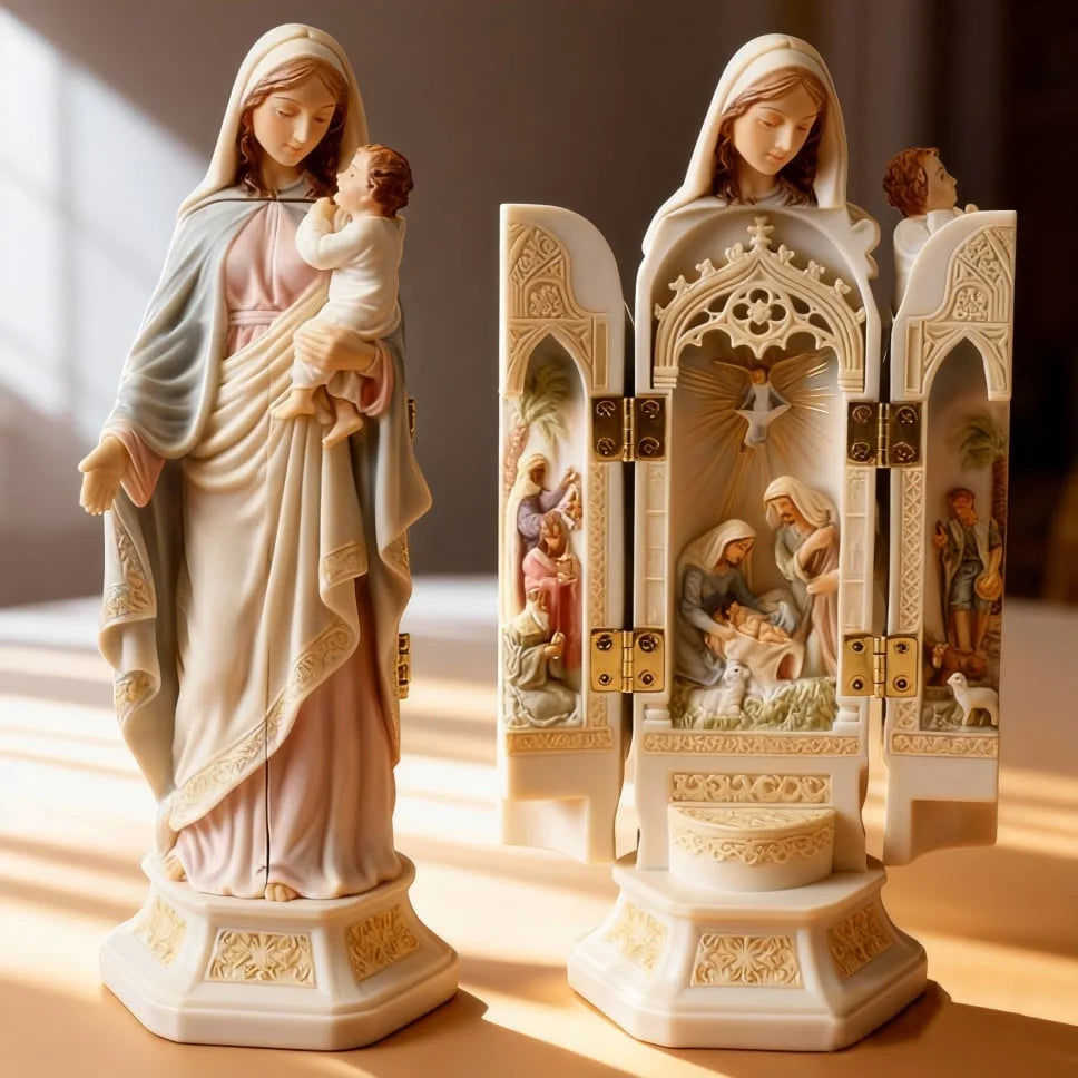 Nativity Triptych Statue – Timeless Christmas Art & Family Heirloom 🎄❤️
