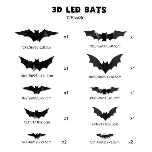 BatBlaze – Colorful 3D LED Bat Decor Set