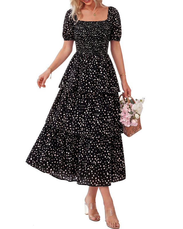 BloomBelle – Vintage Floral Smocked Dress