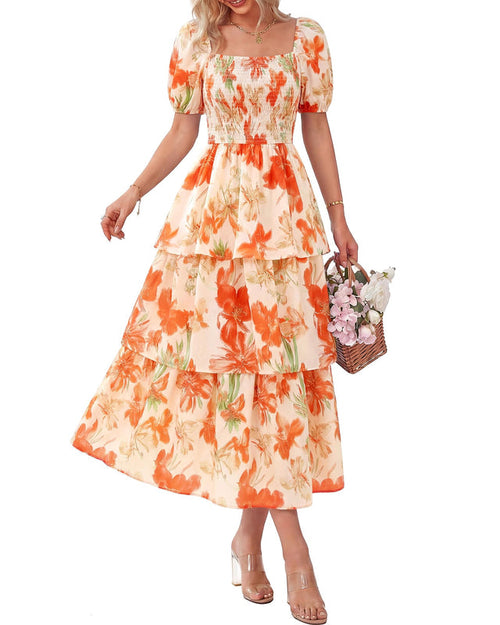BloomBelle – Vintage Floral Smocked Dress