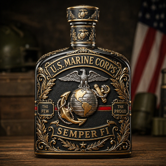 U.S. Marine Corps Semper Fi Commemorative Whiskey Decanter -✈️ BUY 2 FREE SHIPPING