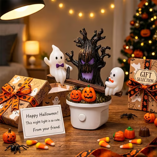 HauntedHaven – Glowing Ghost Tree Night Light
