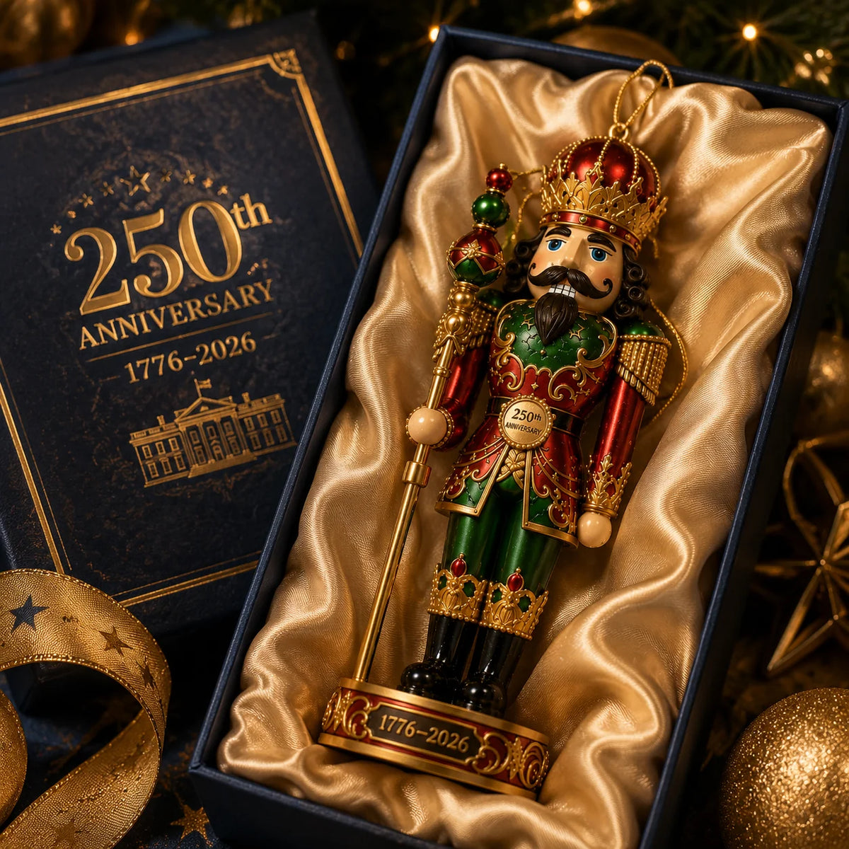 FreedomKing – 250th Anniversary Patriotic Christmas Ornament
