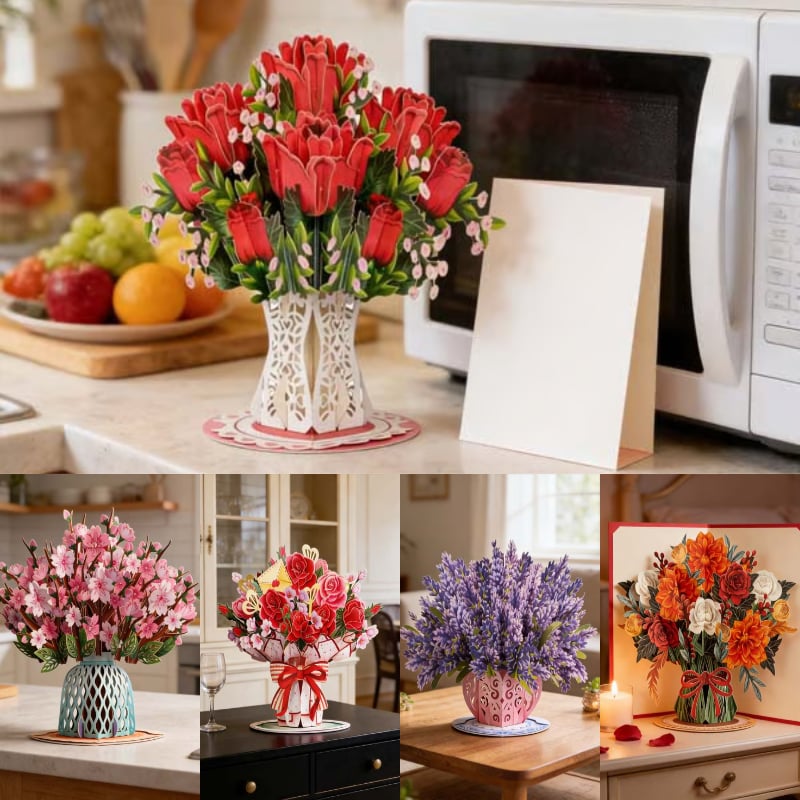 🌼💌 Forever-Blooming 3D Flower Pop-Up Card– Personalized Love Message & Everlasting Bloom 🎁