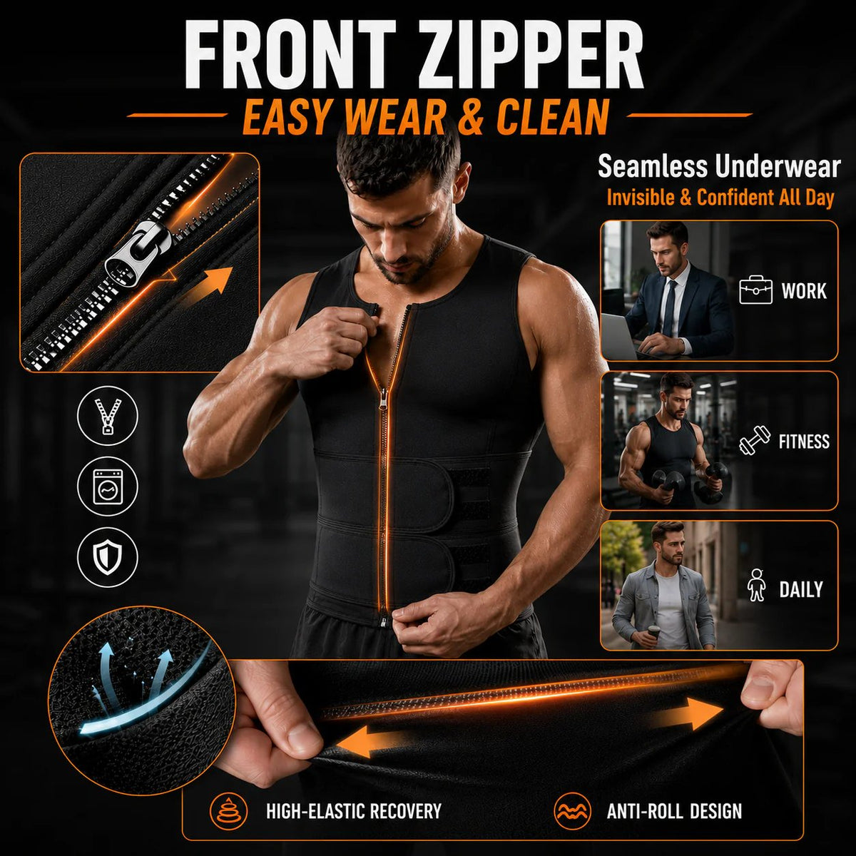 CoreForge – Men’s Sweat Sauna Shaper Vest