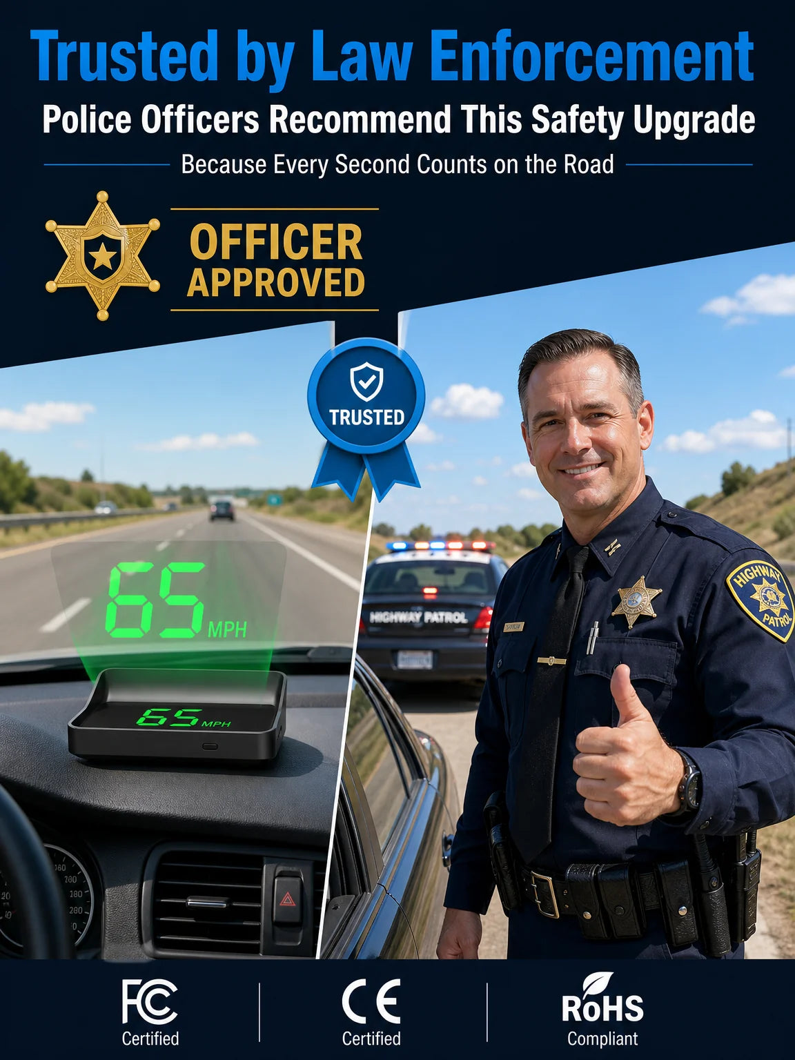 DriveSight – Smart GPS Head-Up Display Speedometer