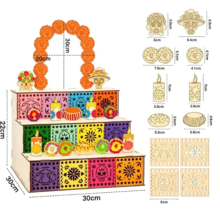 MemoraViva – 3-Tier Day of the Dead Remembrance Altar