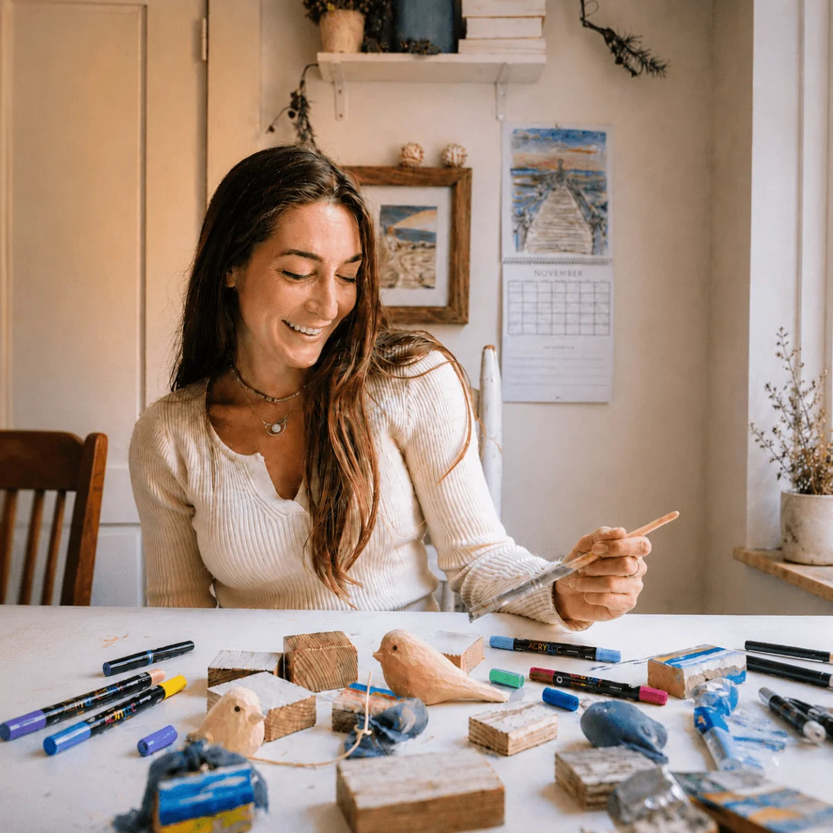 CraftedWings – Hand-Carved Wooden Bird Set