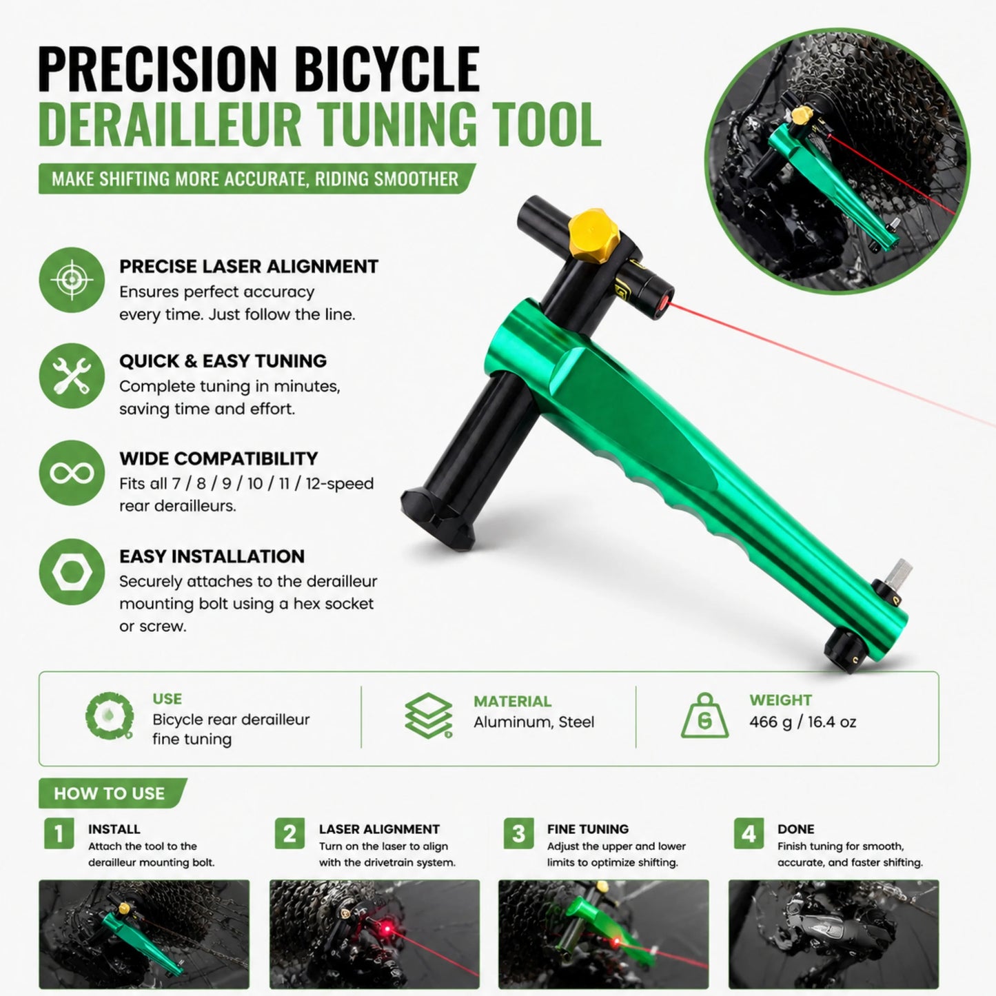 LaserLine – Precision Bicycle Derailleur Alignment Tool