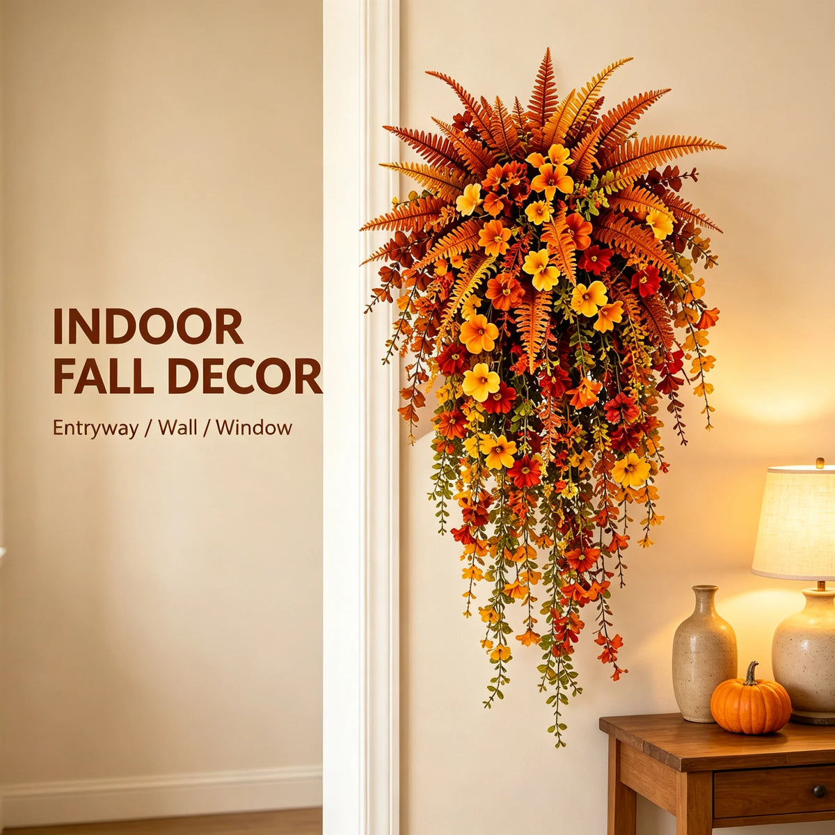 AutumnMuse – Lifelike Seasonal Hanging Flower Arrangement