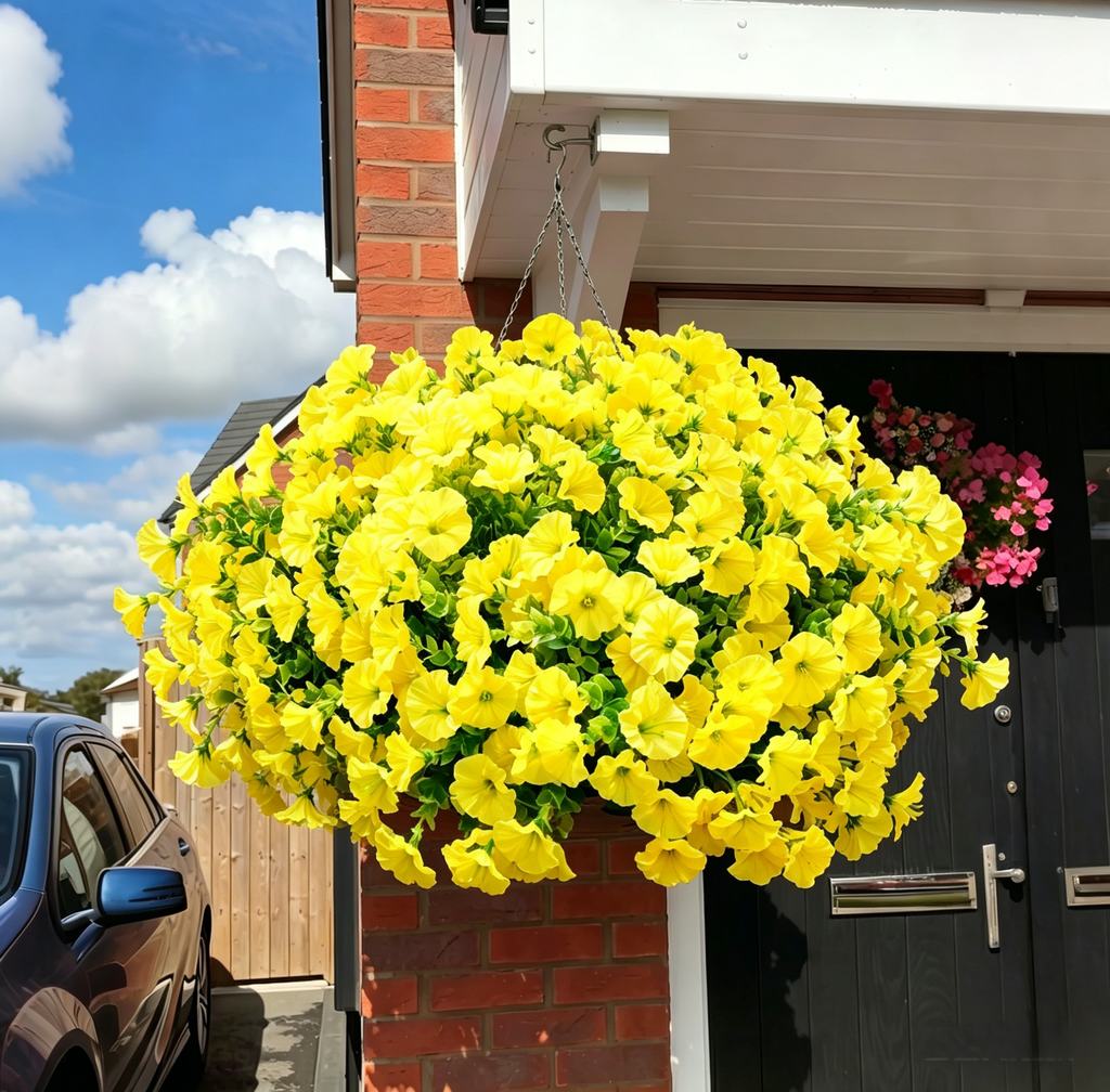 BloomGlow – UV-Resistant Artificial Petunia Bouquet