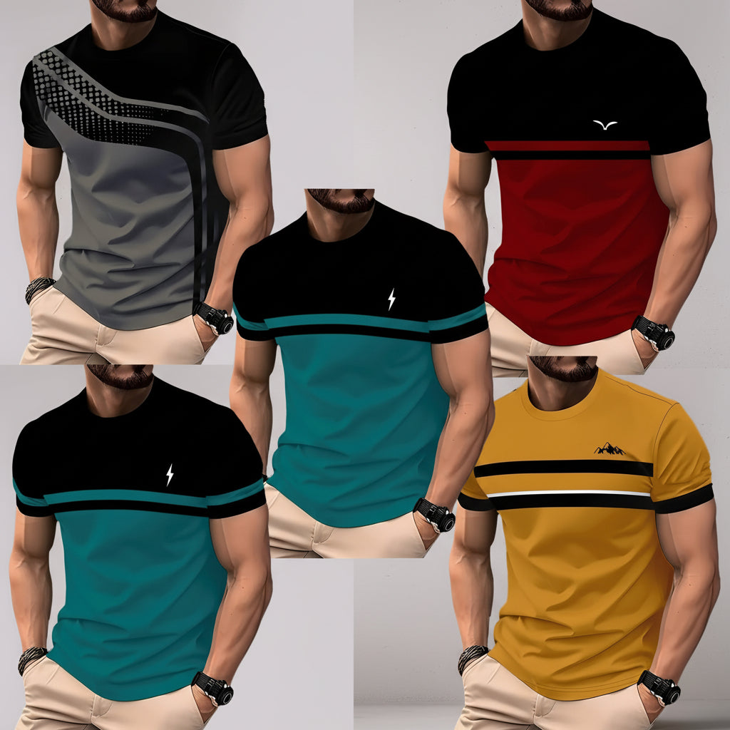 UrbanShade – Gradient Stripe T-Shirt Set
