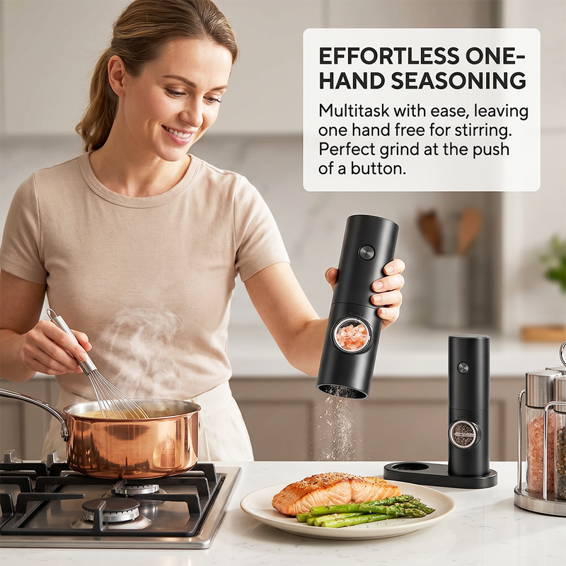 SpiceGlow – Electric Salt & Pepper Grinder Set