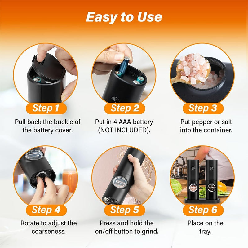 SpiceGlow – Electric Salt & Pepper Grinder Set