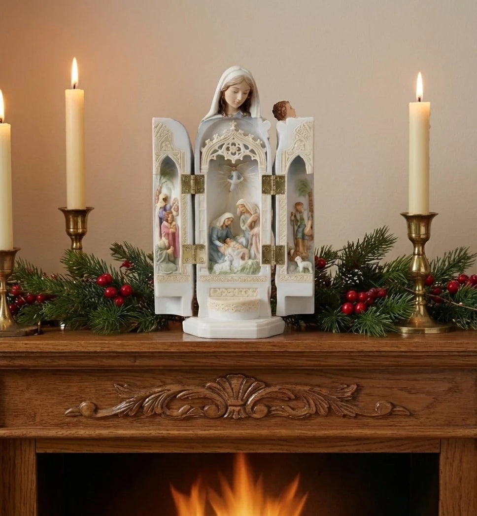 Nativity Triptych Statue – Timeless Christmas Art & Family Heirloom 🎄❤️