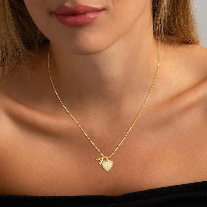 HeartLuxe – Personalized Initial Micro-Pave Necklace