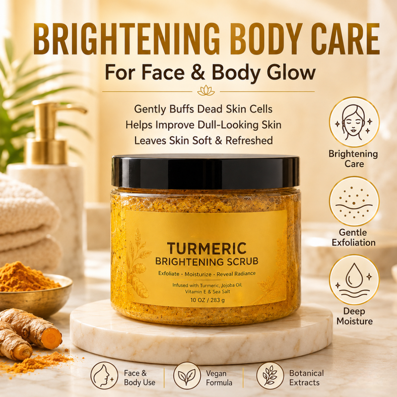 GlowAura – Turmeric Brightening Body Scrub