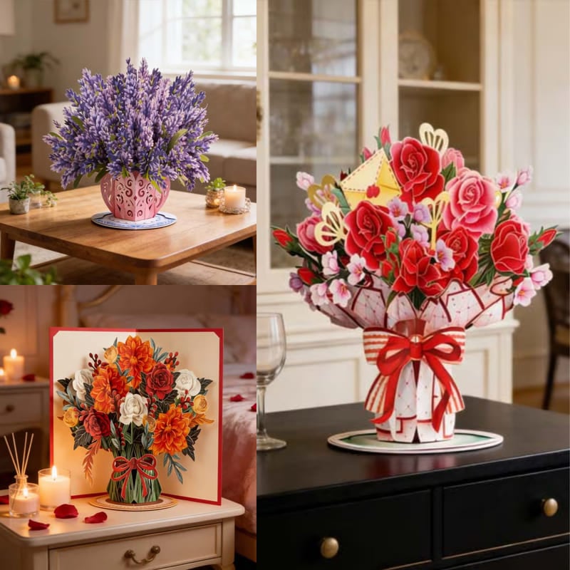 🌼💌 Forever-Blooming 3D Flower Pop-Up Card– Personalized Love Message & Everlasting Bloom 🎁