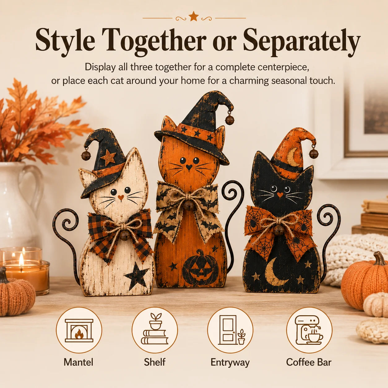 SpookyNest – Retro Halloween Tabletop Decor Collection