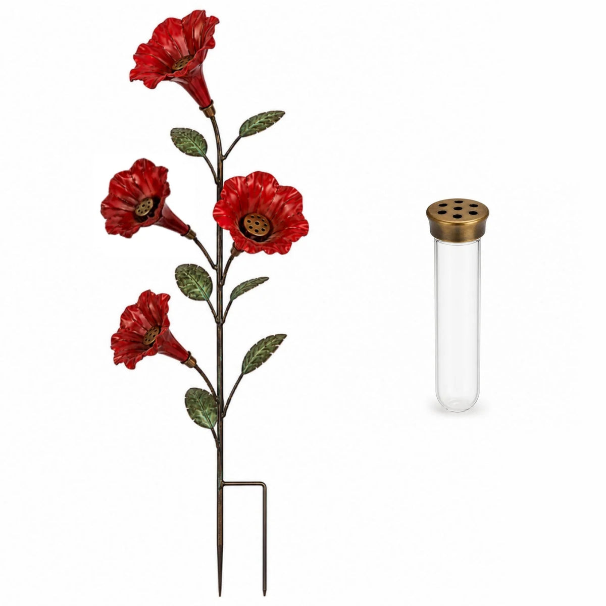 BloomCrest – Vintage Red Flower Hummingbird Feeder