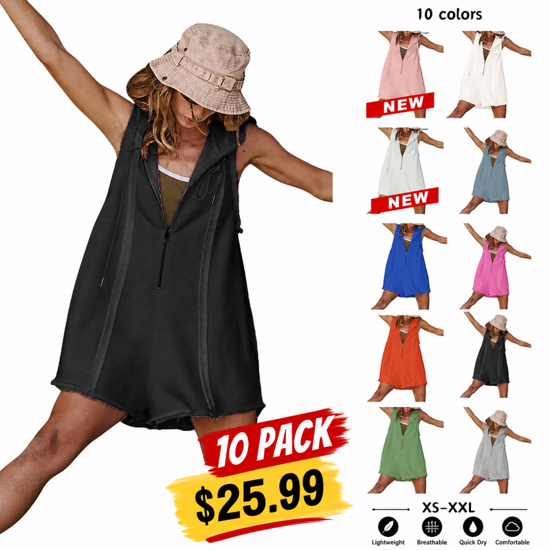 ActiveEase – Half-Zip Hooded Summer Romper