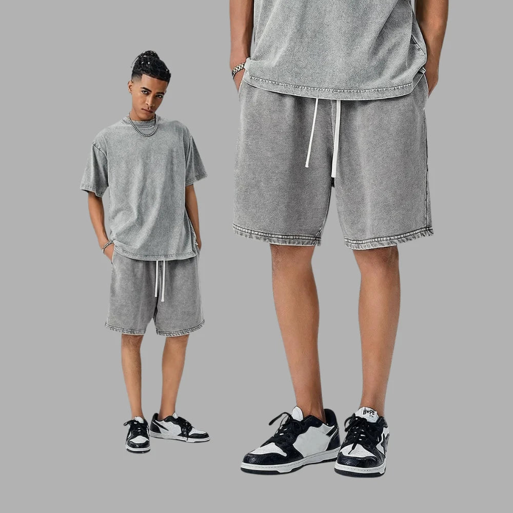 RetroFlex – Vintage Washed Athletic Sweat Shorts