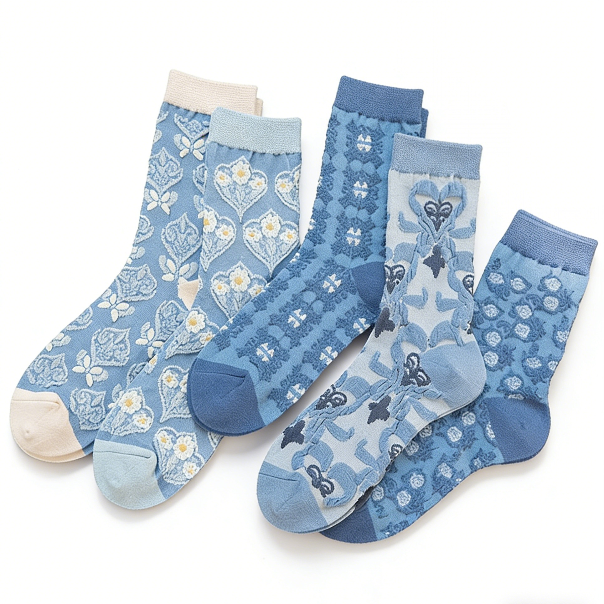 LumeFlora – Soft Cotton Embroidered Flower Socks